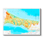 Yatay Kanvas Tablo İstanbul Topografik Yapı Harita Tablosu Ev Ofis Duvar Dekoru