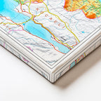 Yatay Kanvas Tablo İstanbul Topografik Yapı Harita Tablosu Ev Ofis Duvar Dekoru