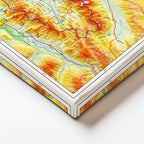 Yatay Kanvas Tablo İzmir Fiziki Yeryüzü Harita Tablosu Ev Ofis Duvar Dekoru