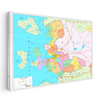 Yatay Kanvas Tablo İzmir İdari Bölümler Harita Tablosu Ev Ofis Duvar Dekoru