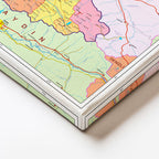 Yatay Kanvas Tablo İzmir İdari Bölümler Harita Tablosu Ev Ofis Duvar Dekoru