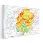 Yatay Kanvas Tablo Kahramanmaraş Coğrafi Yapı Harita Tablosu Ev Ofis Duvar Dekoru