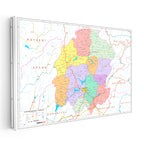 Yatay Kanvas Tablo Kahramanmaraş Yerleşim Planı Harita Tablosu Ev Ofis Duvar Dekoru