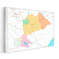 Yatay Kanvas Tablo Karaman Siyasi Sınır Harita Tablosu Ev Ofis Duvar Dekoru