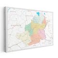 Yatay Kanvas Tablo Kars İdari Bölümler Harita Tablosu Ev Ofis Duvar Dekoru