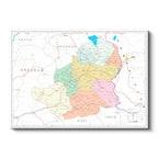 Yatay Kanvas Tablo Kars İdari Bölümler Harita Tablosu Ev Ofis Duvar Dekoru