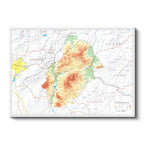 Yatay Kanvas Tablo Kırıkkale Arazi Şekilleri Harita Tablosu Ev Ofis Duvar Dekoru