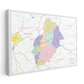Yatay Kanvas Tablo Kırıkkale Siyasi Sınır Harita Tablosu Ev Ofis Duvar Dekoru