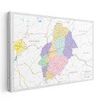 Yatay Kanvas Tablo Kırıkkale Siyasi Sınır Harita Tablosu Ev Ofis Duvar Dekoru