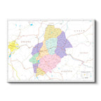 Yatay Kanvas Tablo Kırıkkale Siyasi Sınır Harita Tablosu Ev Ofis Duvar Dekoru