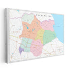 Yatay Kanvas Tablo Kırklareli İdari Bölümler Harita Tablosu Ev Ofis Duvar Dekoru
