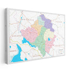 Yatay Kanvas Tablo Kırşehir Yerleşim Planı Harita Tablosu Ev Ofis Duvar Dekoru