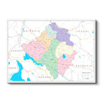 Yatay Kanvas Tablo Kırşehir Yerleşim Planı Harita Tablosu Ev Ofis Duvar Dekoru