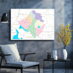 Yatay Kanvas Tablo Kırşehir Yerleşim Planı Harita Tablosu Ev Ofis Duvar Dekoru