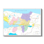 Yatay Kanvas Tablo Kocaeli Mülki İdare Harita Tablosu Ev Ofis Duvar Dekoru