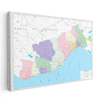 Yatay Kanvas Tablo Mersin Mülki İdare Harita Tablosu Ev Ofis Duvar Dekoru