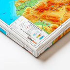 Yatay Kanvas Tablo Muğla Doğal Oluşum Harita Tablosu Ev Ofis Duvar Dekoru