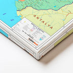 Yatay Kanvas Tablo Muğla İlçe Detaylı Harita Tablosu Ev Ofis Duvar Dekoru