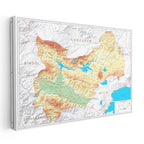 Yatay Kanvas Tablo Muş Arazi Şekilleri Harita Tablosu Ev Ofis Duvar Dekoru