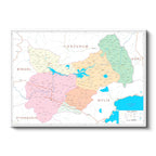 Yatay Kanvas Tablo Muş Siyasi Sınır Harita Tablosu Ev Ofis Duvar Dekoru