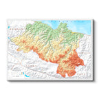 Yatay Kanvas Tablo Ordu Doğal Oluşum Harita Tablosu Ev Ofis Duvar Dekoru