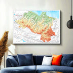 Yatay Kanvas Tablo Ordu Doğal Oluşum Harita Tablosu Ev Ofis Duvar Dekoru