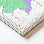 Yatay Kanvas Tablo Ordu Mülki İdare Harita Tablosu Ev Ofis Duvar Dekoru