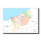 Yatay Kanvas Tablo Rize İdari Bölümler Harita Tablosu Ev Ofis Duvar Dekoru