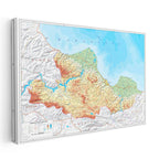 Yatay Kanvas Tablo Samsun Arazi Şekilleri Harita Tablosu Ev Ofis Duvar Dekoru