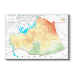 Yatay Kanvas Tablo Şanlıurfa Fiziki Yeryüzü Harita Tablosu Ev Ofis Duvar Dekoru