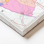 Yatay Kanvas Tablo Şanlıurfa İlçe Detaylı Harita Tablosu Ev Ofis Duvar Dekoru