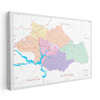 Yatay Kanvas Tablo Siirt İdari Bölümler Harita Tablosu Ev Ofis Duvar Dekoru