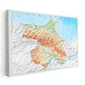 Yatay Kanvas Tablo Sinop Coğrafi Yapı Harita Tablosu Ev Ofis Duvar Dekoru