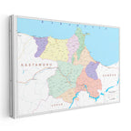 Yatay Kanvas Tablo Sinop Yerleşim Planı Harita Tablosu Ev Ofis Duvar Dekoru