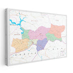 Yatay Kanvas Tablo Şırnak Mülki İdare Harita Tablosu Ev Ofis Duvar Dekoru