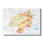 Yatay Kanvas Tablo Sivas Arazi Şekilleri Harita Tablosu Ev Ofis Duvar Dekoru