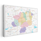 Yatay Kanvas Tablo Sivas Siyasi Sınır Harita Tablosu Ev Ofis Duvar Dekoru