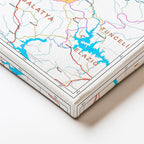 Yatay Kanvas Tablo Sivas Siyasi Sınır Harita Tablosu Ev Ofis Duvar Dekoru