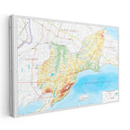 Yatay Kanvas Tablo Tekirdağ Doğal Yüzey Harita Tablosu Ev Ofis Duvar Dekoru