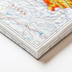 Yatay Kanvas Tablo Tokat Fiziki Yeryüzü Harita Tablosu Ev Ofis Duvar Dekoru