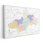 Yatay Kanvas Tablo Tokat İdari Bölümler Harita Tablosu Ev Ofis Duvar Dekoru