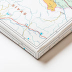 Yatay Kanvas Tablo Tokat İdari Bölümler Harita Tablosu Ev Ofis Duvar Dekoru