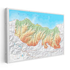 Yatay Kanvas Tablo Trabzon Coğrafi Yapı Harita Tablosu Ev Ofis Duvar Dekoru