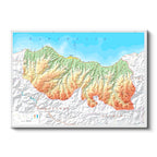 Yatay Kanvas Tablo Trabzon Coğrafi Yapı Harita Tablosu Ev Ofis Duvar Dekoru