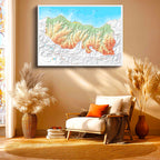 Yatay Kanvas Tablo Trabzon Coğrafi Yapı Harita Tablosu Ev Ofis Duvar Dekoru