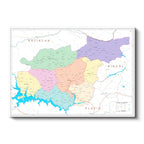 Yatay Kanvas Tablo Tunceli Mülki İdare Harita Tablosu Ev Ofis Duvar Dekoru