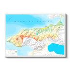 Yatay Kanvas Tablo Yalova Arazi Şekilleri Harita Tablosu Ev Ofis Duvar Dekoru