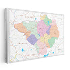 Yatay Kanvas Tablo Yozgat İdari Bölümler Harita Tablosu Ev Ofis Duvar Dekoru