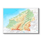 Yatay Kanvas Tablo Zonguldak Topografik Görünüm Harita Tablosu Ev Ofis Duvar Dekoru