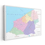 Yatay Kanvas Tablo Zonguldak İlçe Dağılımı Harita Tablosu Ev Ofis Duvar Dekoru